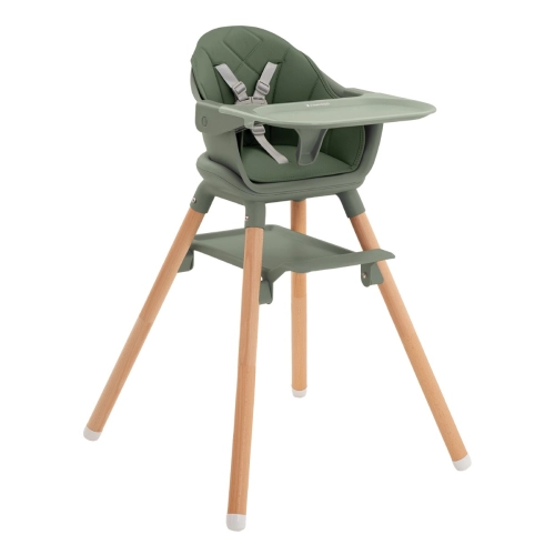 Детски зелен стол за хранене 2в1 Woody Army Green 2024 | PAT44408