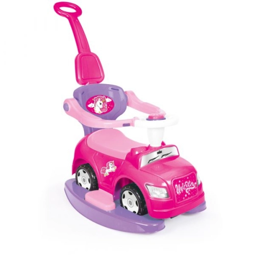 Детска розова кола за бутане с дръжка 4 в 1 Unicorn | PAT44548