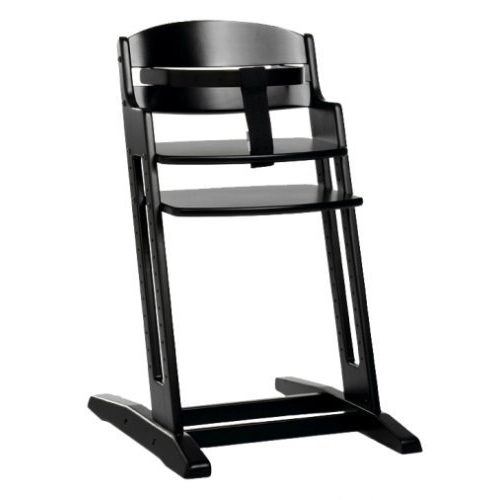 Детско черно дървено стабилно столче за хранене Black | PAT45010