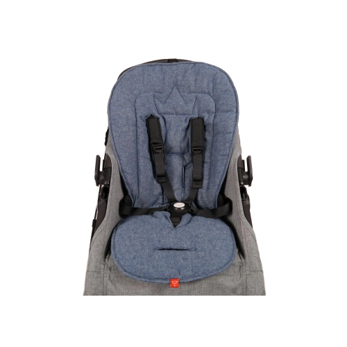 Подложка за бебешка количка и столче Crown Navy Melange | PAT45111