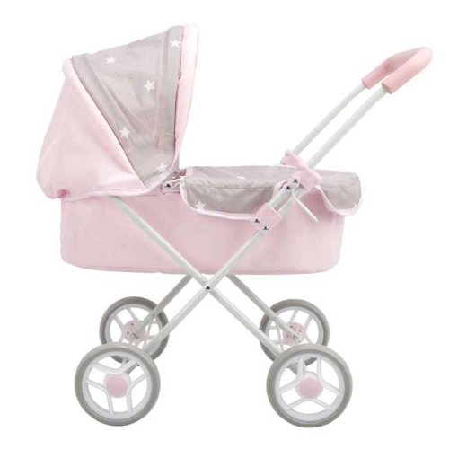 Детска количка за кукли Емма в розово и сиво | PAT45251