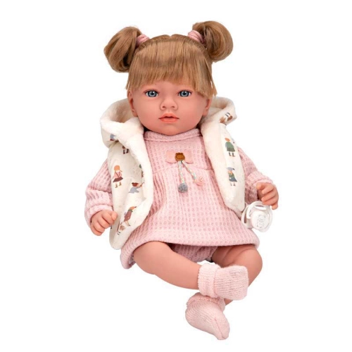 Детска кукла Ария в розово, която се смее 40 см | PAT45256