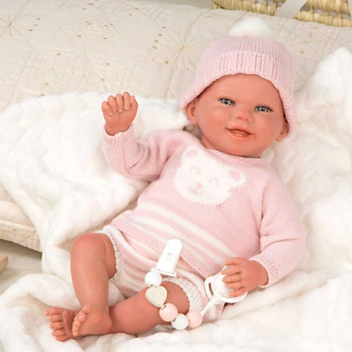 Кукла-бебе Адриана с розов плетен костюм и аксесоари | PAT45260