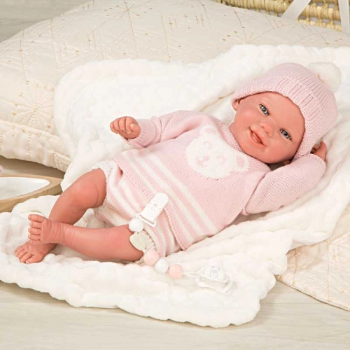 Кукла-бебе Адриана с розов плетен костюм и аксесоари | PAT45260