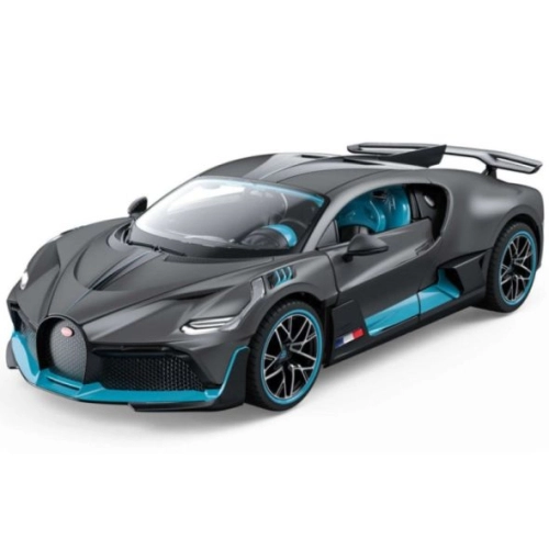 Детска сива метална кола Bugatti Divo  1:24 | PAT45320