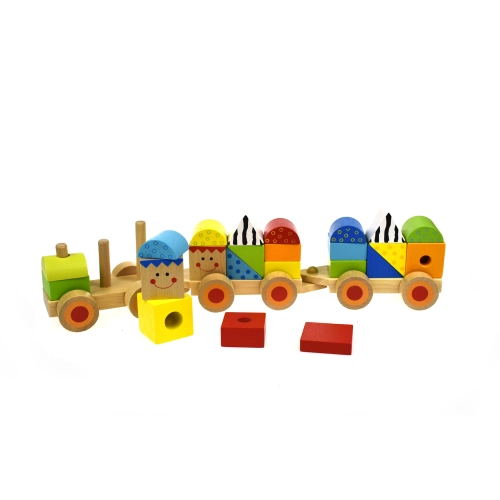Бебешка образователна дървена играчка Влакче сортер TKB383 | PAT45379