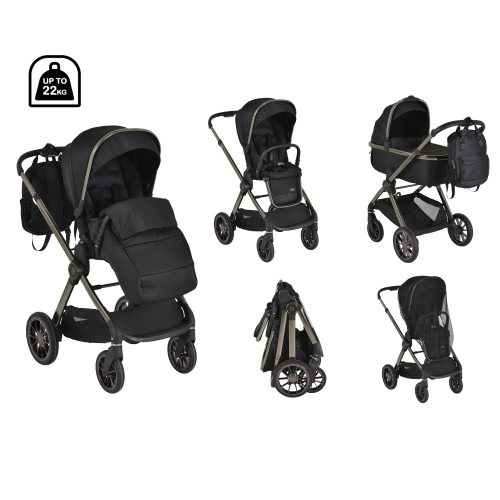 Черна комбинирана детска количка 2в1 iClick | PAT45537