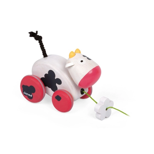 Детска играчка за дърпане Крава на 4 колела | PAT46048