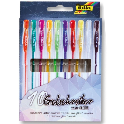 Комплект 10 броя детски блестящи гел химикалки | PAT46107