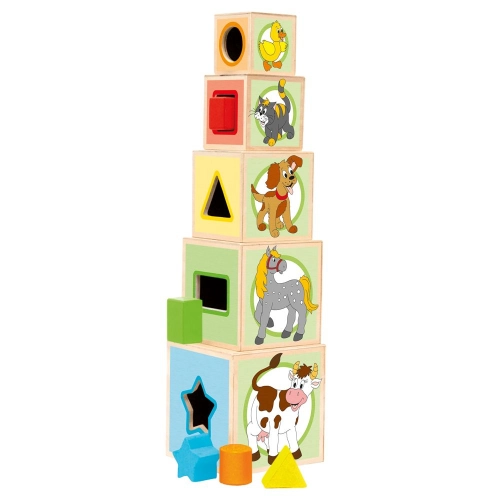 Детска образователна играчка Дървени кубчета сортер Животни | PAT46211