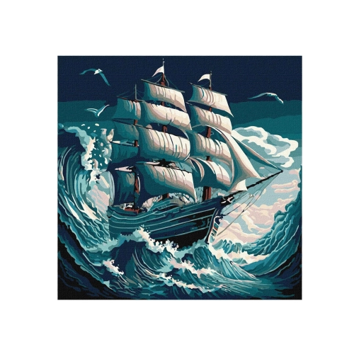 Комплект рисуване по номера с акрилни бои Буря в морето | PAT46555