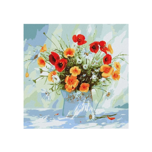 Комплект рисуване по номера с акрилни бои Летни цветя | PAT46559