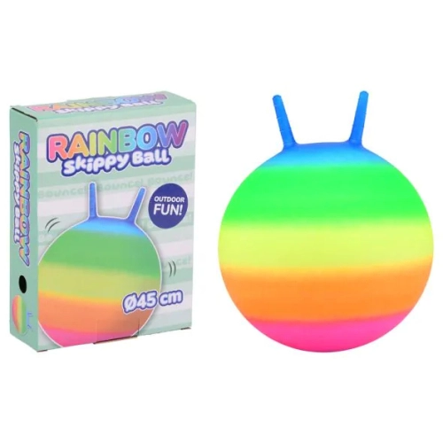 Детска цветна топка за скачане с дръжки Rainbow 45 см. | PAT46876