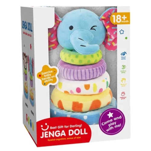 Бебешка цветна забавна играчка Плюшени рингове слонче | PAT46960