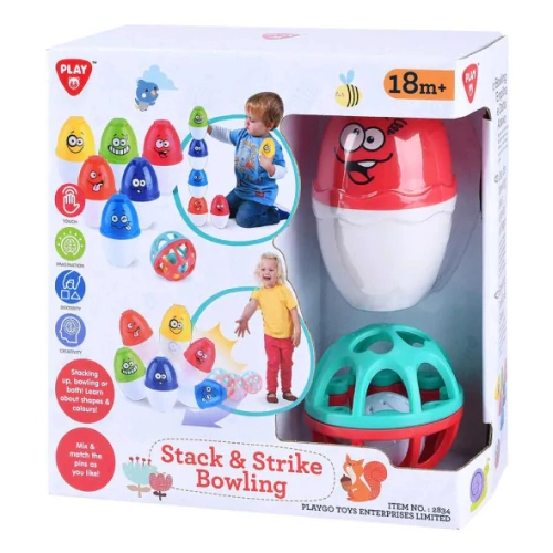 Бебешки забавен боулинг с топка дрънкалка Stack and Strike | PAT47120