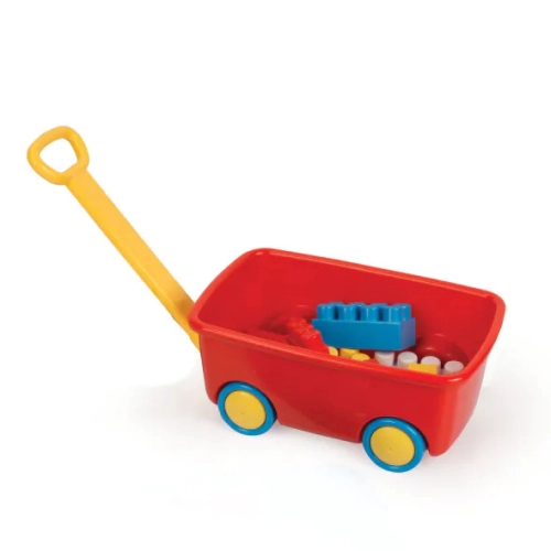 Детска количка за дърпане с конструктор JumBlOcks 28ч. | PAT47215