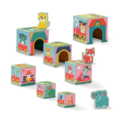 Бебешка забавна играчка Кула блокове с фигури на животни | PAT47543