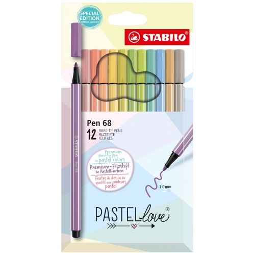 Комплект 12 цвята детски флумастери Pen 68 Pastellove | PAT51406