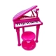 Детско розово електронно пиано с микрофон, крачета и столче  - 1
