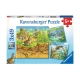 Комплект 3 детски пъзела по 49 елемента Животни в природата  - 1
