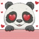 Детски диамантен гоблен Panda Love 1089 диаманта  - 2