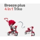 Детска червена триколка със сенник 4в1 Breeze Plus  - 5