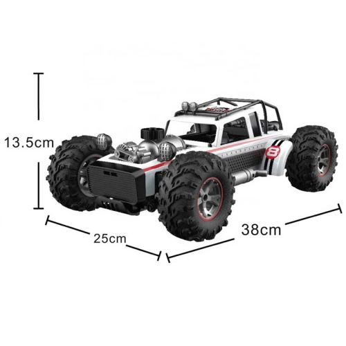 Състезателен джип с димен ефект с дистанционно, бял PAT51723