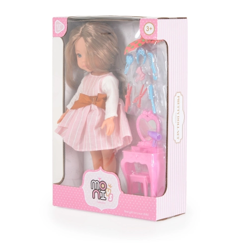 Детска кукла с рокля и аксесоари за коса Pretty Doll Set | PAT52772