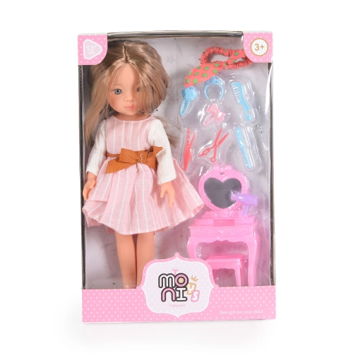 Детска кукла с рокля и аксесоари за коса Pretty Doll Set | PAT52772