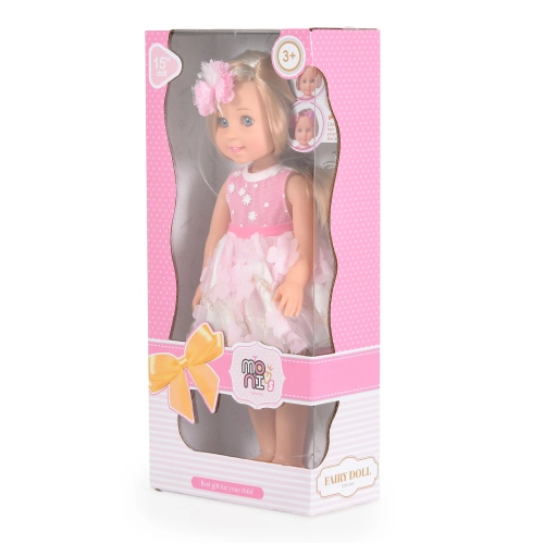 Детска реалистична кукла с рокля 38 cm Fairy Doll Sun розова | PAT52783