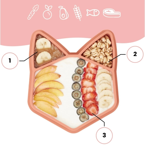 Бебешка силиконова чиния с разделения Eats Isy Лисица | PAT54876