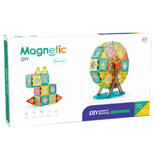 Детски магнитен конструктор колело Magnetic DIY 70 части PAT56884