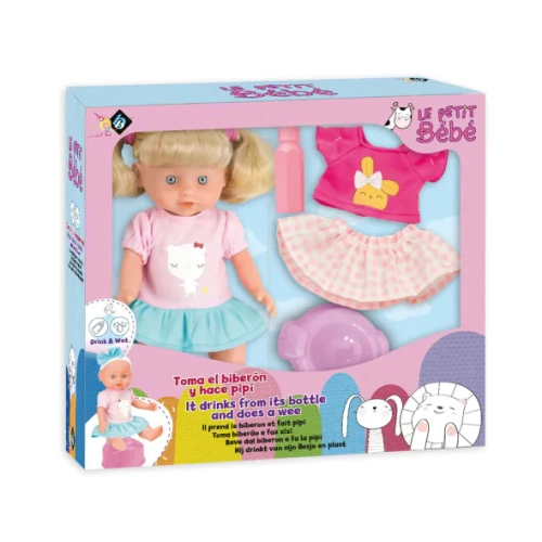 Детска играчка Пишкаща кукла Le Petit Bebe с гърне и дрешки PAT57682