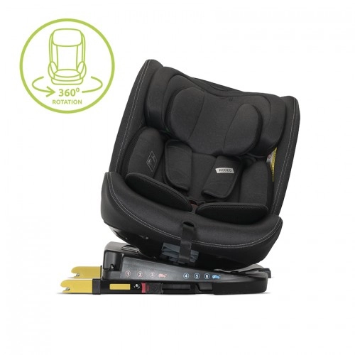 Детски черен стол за кола Rodeo Black 40-150см. 360 Isofix PAT58014