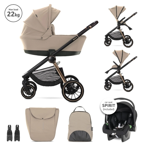 Бебешка комбинирана количка 3в1 Bianca Beige Warm PAT59528
