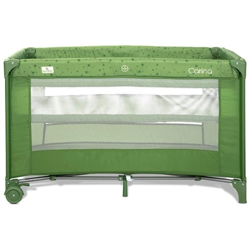 Бебешка кошара на 2 нива за спане и игра Carina Green Stars PAT59542