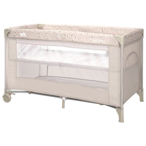 Бебешка кошара на 2 нива за спане и игра Carina Beige Stars PAT59543