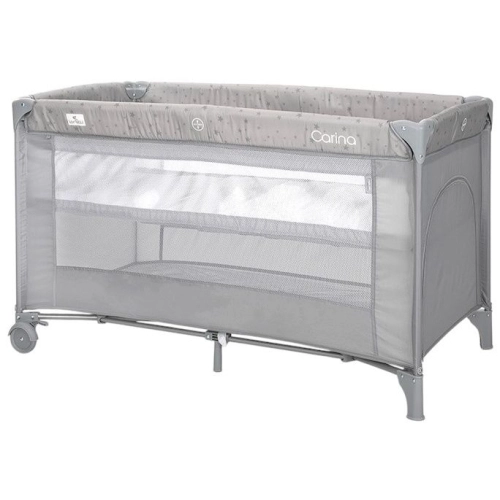 Бебешка кошара на 2 нива за спане и игра Carina Grey Stars PAT59544