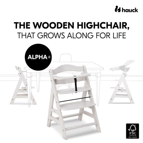 Детски дървен стол за харанене Alpha+ Creme PAT59574