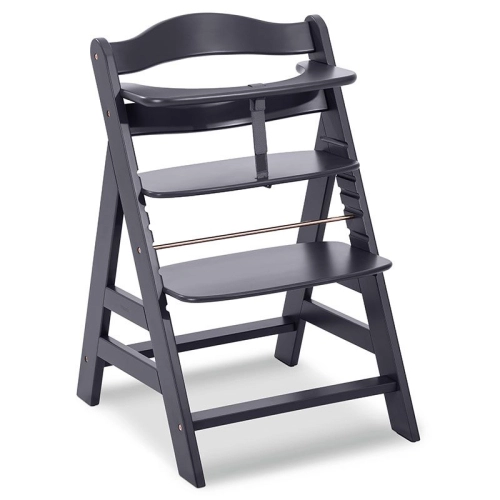 Детски сив дървен стол за харанене Alpha+ Dark Grey PAT59575