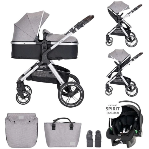 Бебешка сива количка 3в1 с трансформираща седалка Viola Grey PAT59844