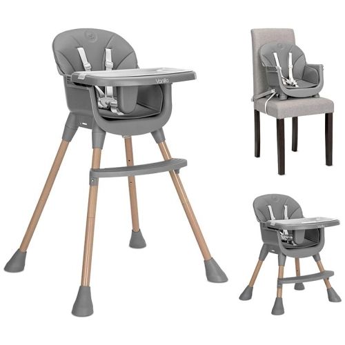 Детско сиво столче за хранене 3 в 1 Vanilla Grey PAT59874 Детско сиво столче за хранене 3 в 1 Vanilla Grey PAT59874