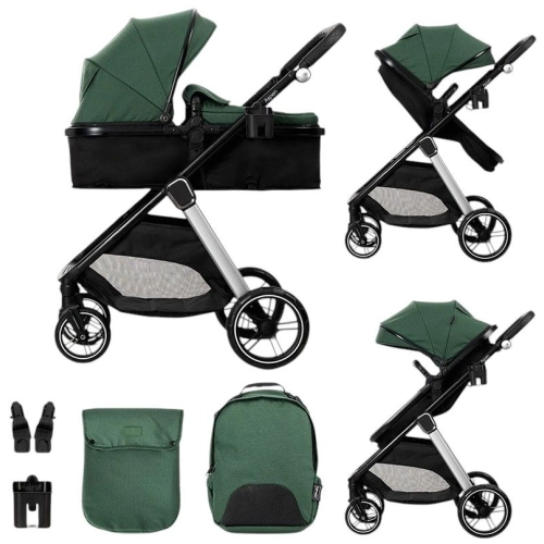 Бебешка количка 2в1 с трансформираща седалка Aspen Green PAT59876