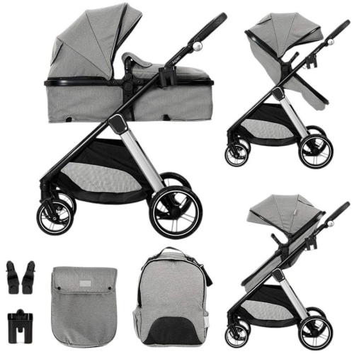 Детска количка 2в1 с трансформираща седалка Aspen Grey PAT59878
