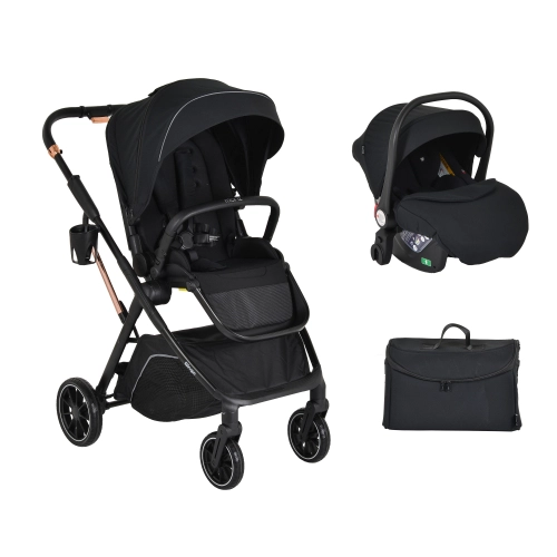 Бебешка черна комбинирана количка 2 в 1 Bingo Anthracite PAT59914 Бебешка черна комбинирана количка 2 в 1 Bingo Anthracite PAT59914