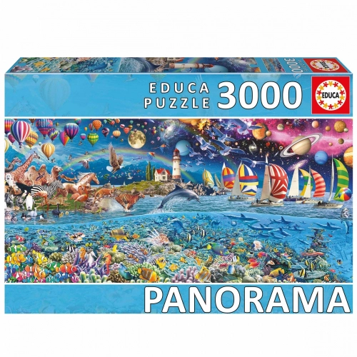 Детски занимателен панорамен пъзел Живот 3000 части PAT60955