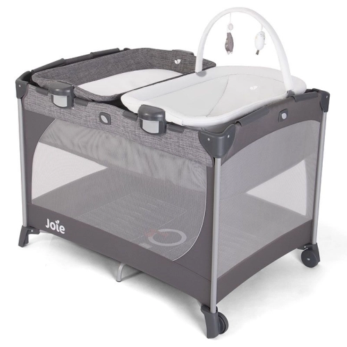 Бебешка кошара с шезлонг и подложка за повиване Linen Grаy PAT61016