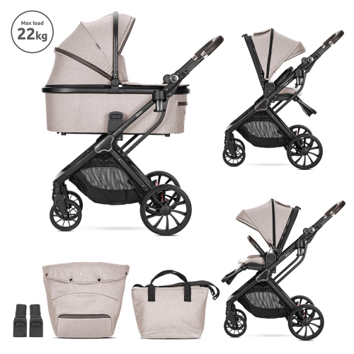 Бебешка стилна комбинирана количка 2в1 Glory Beige PAT61020