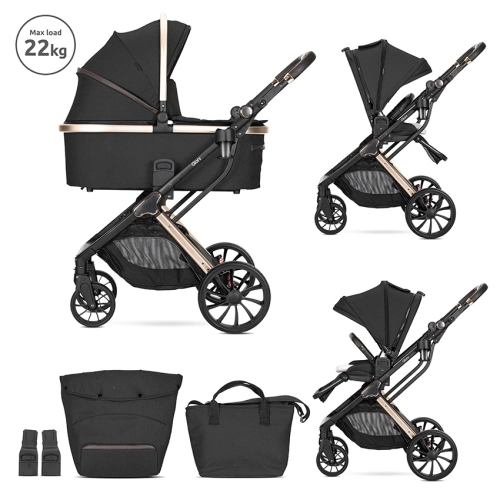 Бебешка стилна комбинирана количка 2в1 Glory Black PAT61022