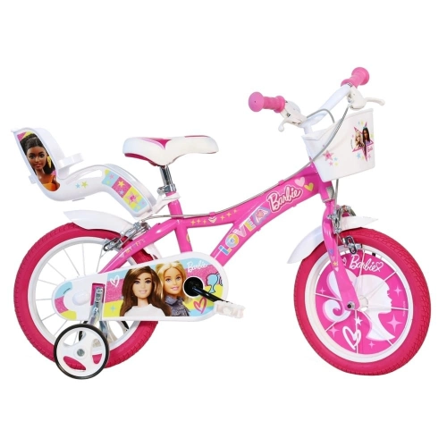 Детско розово колело със седалка за кукла Barbie 16“ PAT61115